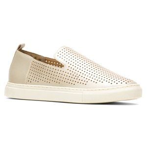 Gold Metallic Manda Perforated Leather Slip-On